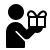 Icon einer Person mit einem Geschenk