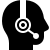 Icon eines Kopfes mit einem Headset