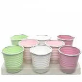 [91190] Übertopf Zink gerippt